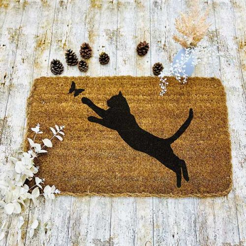 Cat Doormats Traditional Coir Mat Hand Printed to Order